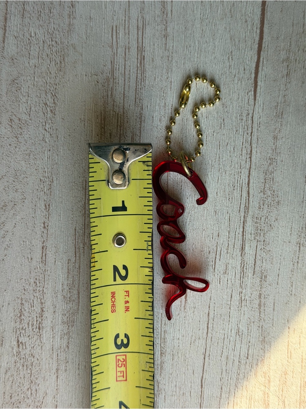 Coach Poppy Red Script Logo Keychain Bag Charm - Picture 3 of 4